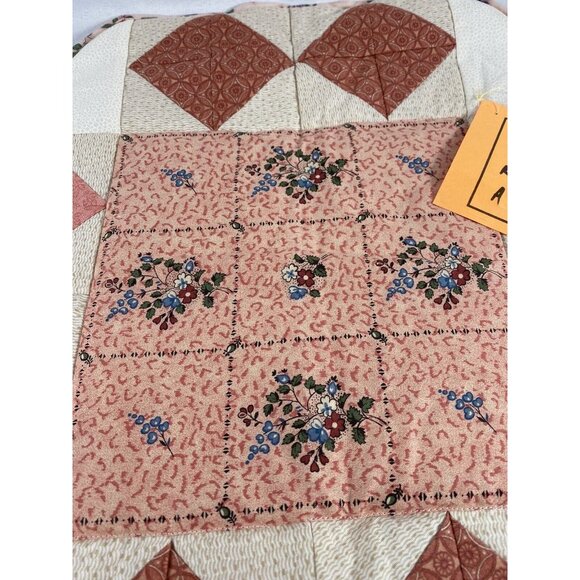 SOKA Centerpiece Mat Placemat Handmade Patchwork NEW Peach Floral Vintage Look - Picture 2 of 9